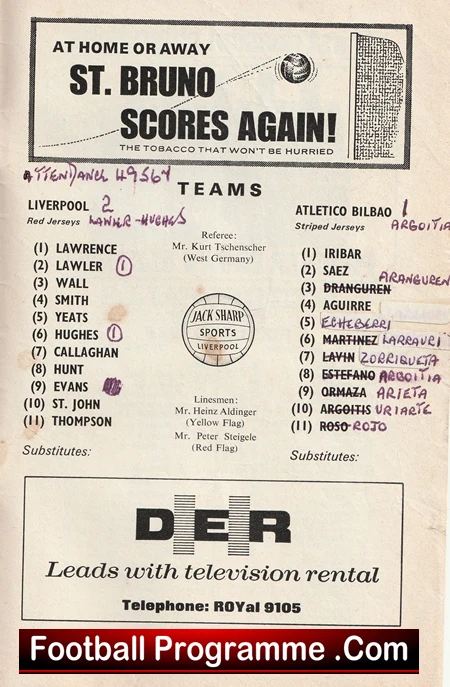 Liverpool v Athletic Bilbao 1968 - Fairs Cup Football Programme - Image 3