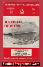 Liverpool v Ferencvaros 1970 – Fairs Cup Football Programme