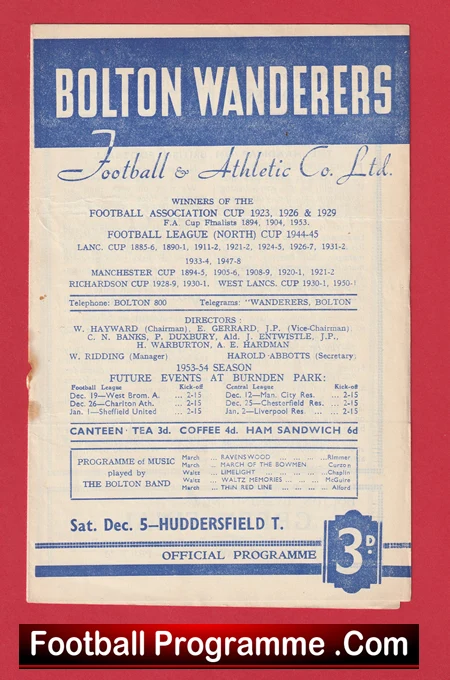 Bolton Wanderers v Huddersfield Town 1953 - Image 2