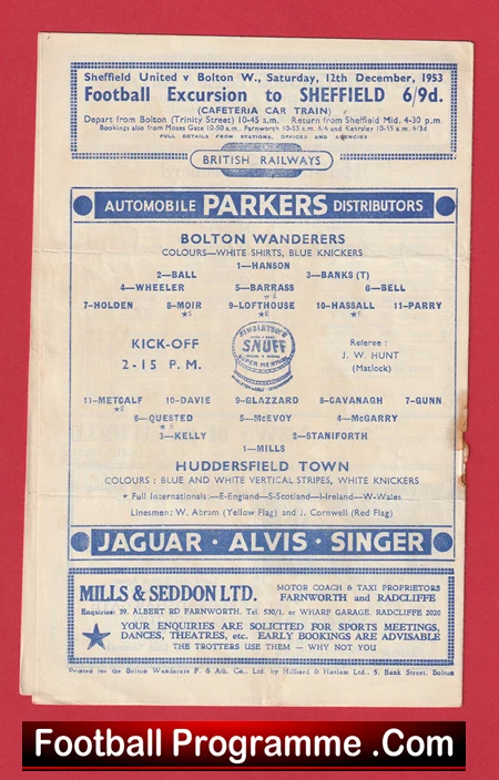Bolton Wanderers v Huddersfield Town 1953 - Image 3