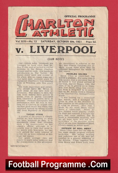 Charlton Athletic v Liverpool 1951 - Image 2