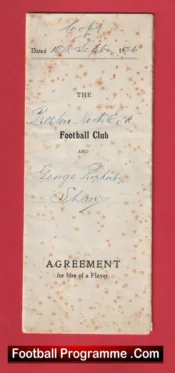 Preston North End Football Club George Rickerby Shaw Football Contract 1926