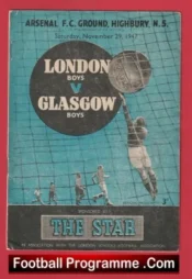 London Boys v Glasgow Boys 1947 – at Arsenal