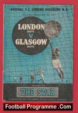 London Boys v Glasgow Boys 1947 - at Arsenal