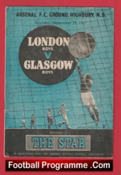 London Boys v Glasgow Boys 1947 – at Arsenal
