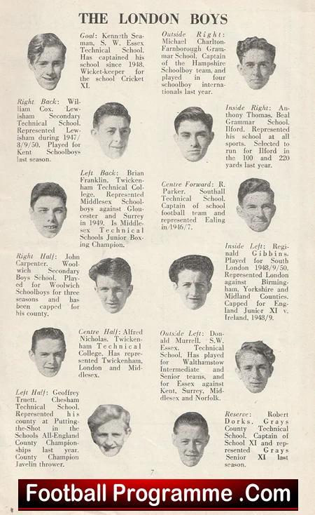 London Boys v Glasgow Boys 1950 - at West Ham - Image 3
