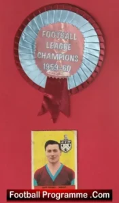 Burnley Old Football Rosette + McIlroy Card 1959 1960 Champions
