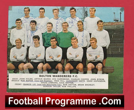 Bolton Wanderers Football Club Multi Autographed Signed Team 1960s - Image 2