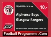 Alphense Boys v Glasgow Rangers 2000 – Football Ticket Holland
