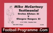 Gretna All Stars v Glasgow Rangers 1998 – Football Ticket