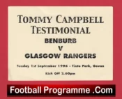 Benburb v Glasgow Rangers 1996 – Football Ticket