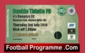 Buckie Thistle v Glasgow Rangers 2014 – Football Ticket