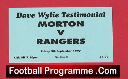 Morton v Glasgow Rangers 1997 - Football Ticket - Image 2