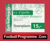 VV Capelle v Glasgow Rangers 2001 – Football Ticket Holland