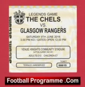 The Chels v Glasgow Rangers 2018 – Football Ticket