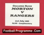 Morton v Glasgow Rangers 1996 – Football Ticket