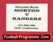 Morton v Glasgow Rangers 1996 – Football Ticket