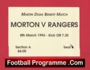 Morton v Glasgow Rangers 1994 – Football Ticket