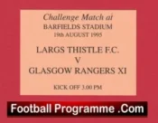 Largs Thistle v Glasgow Rangers 1995 – Football Ticket