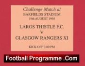 Largs Thistle v Glasgow Rangers 1995 – Football Ticket