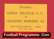 Largs Thistle v Glasgow Rangers 1992 – Football Ticket