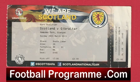 Scotland v Gibraltar 2015 - Football Ticket - Image 2