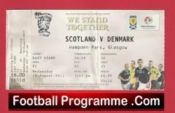 Scotland v Denmark 2011 - Football Ticket