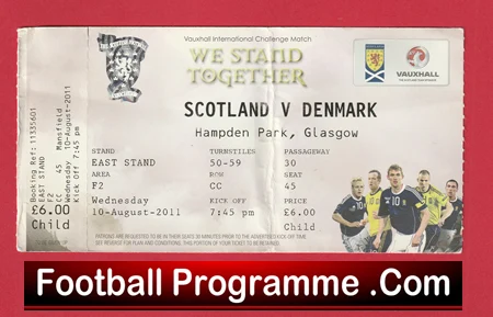 Scotland v Denmark 2011 - Football Ticket - Image 2