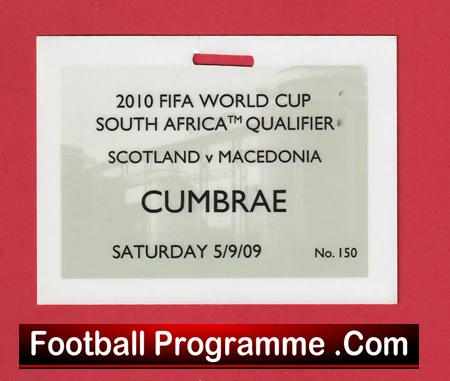 Scotland v Macedonia 2009 - Football VIP Ticket - Image 2