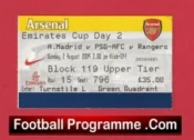 PSG v Glasgow Rangers 2009 – Football Ticket at Arsenal