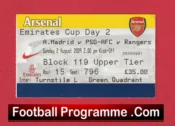 PSG v Glasgow Rangers 2009 – Football Ticket at Arsenal