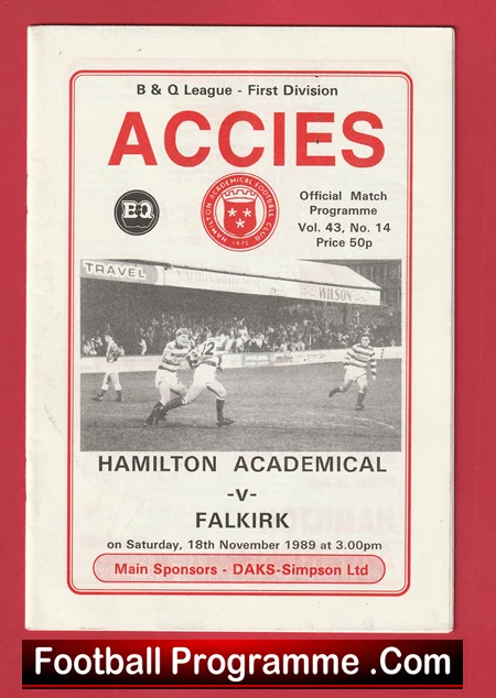 Hamilton Academical v Falkirk 1989 - Scotland - Image 2
