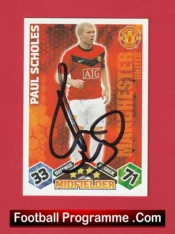 Manchester United Paul Scholes Autograph Signed Football Card Man Utd
