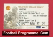 Manchester United v Reading 2007 – Match Ticket