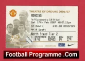 Manchester United v Reading 2007 – Match Ticket
