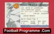 Manchester United v Bayern Munich 2002 – Match Ticket
