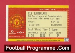 Manchester United v Sunderland 2002 - Football Ticket