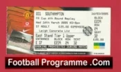 Manchester United v Southampton 2005 – Ticket – Match Not Played