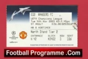 Manchester United v Glasgow Rangers 2003 – Match Ticket