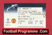 Manchester United v Glasgow Rangers 2003 – Match Ticket