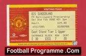 Manchester United v Sunderland 2002 – Match Ticket
