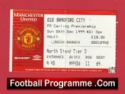 Manchester United v Bradford City 1999 – Match Ticket
