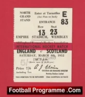 England Womens Hockey v Scotland 1952 – Ticket Wembley