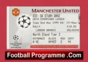 Manchester United v Sturm Graz 1999 – Match Ticket