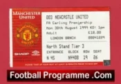 Manchester United v Newcastle United 1999 – Football Ticket