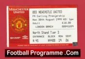 Manchester United v Newcastle United 1999 – Football Ticket