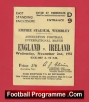 England v Ireland 1955 – Football Ticket 1950’s