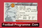 Manchester United v Lille 2001 – Football Ticket
