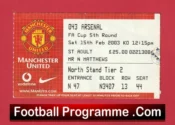 Manchester United v Arsenal 2003 – Match Ticket
