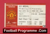 Manchester United v Arsenal 2002 – Match Ticket
